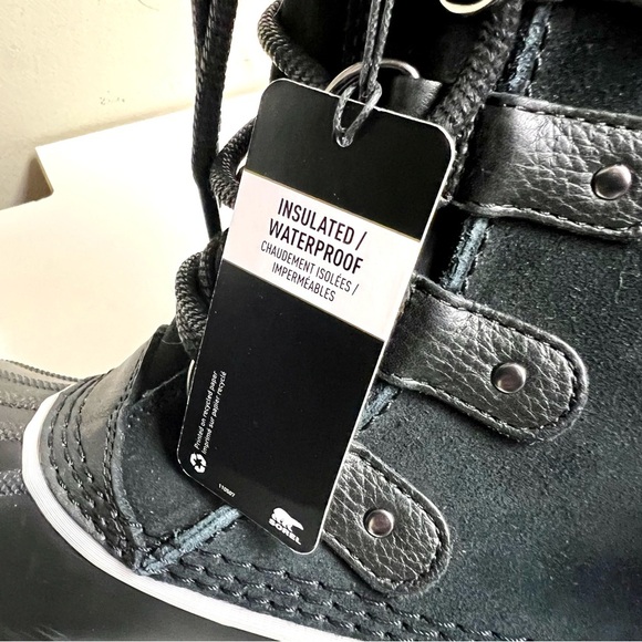 NWT SOREL Joan of Arctic Waterproof Boots - Women's in Black leather suede 7M - Picture 11 of 12